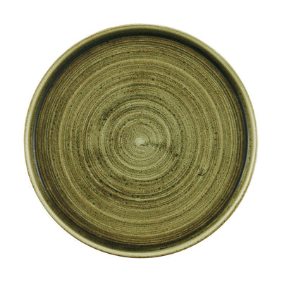 Dark Olive Green Churchill Stonecast Plume Walled Plates Green 220mm (Pack of 6)