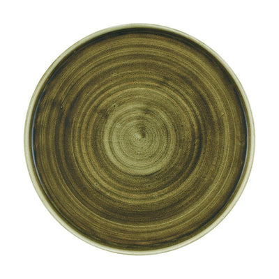 Dark Olive Green Churchill Stonecast Plume Walled Plates Green 260mm (Pack of 6)