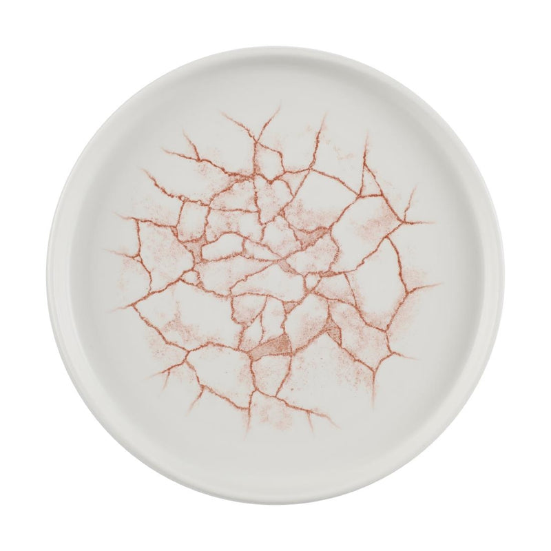 Light Gray Churchill Studio Prints Kintsugi Walled Plates Coral 220mm (Pack of 6)