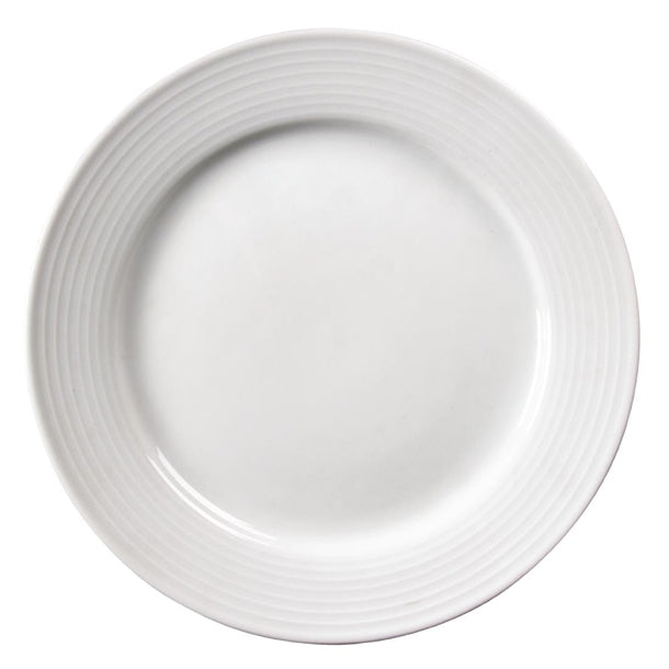 Light Gray Olympia Linear Wide Rimmed Plates 250mm (Pack of 12)