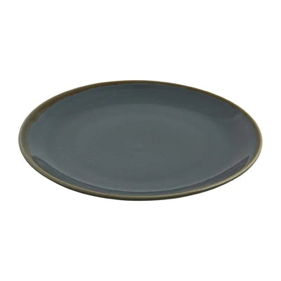 Dim Gray Olympia Kiln Round Plates Ocean 280mm (Pack of 4)