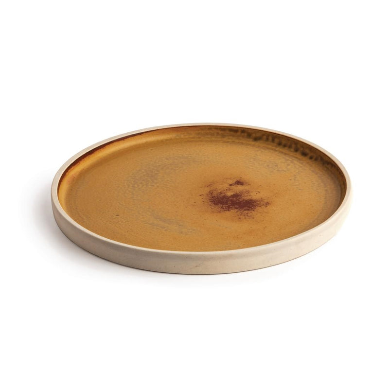 Chocolate Olympia Canvas Flat Round Plate Sienna Rust 250mm (Pack of 6)