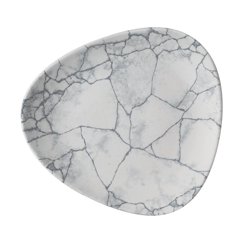 Gray Churchill Studio Prints Kintsugi Pearl Lotus Plates Grey 228mm (Pack of 12)