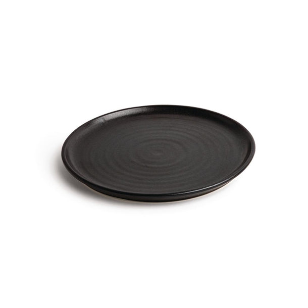 Dark Slate Gray Olympia Canvas Small Rim Round Plate Delhi Black 265mm (Pack of 6)