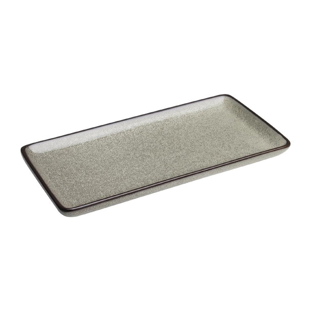 Dark Gray Olympia Mineral Rectangular Plates 228mm (Pack of 6)