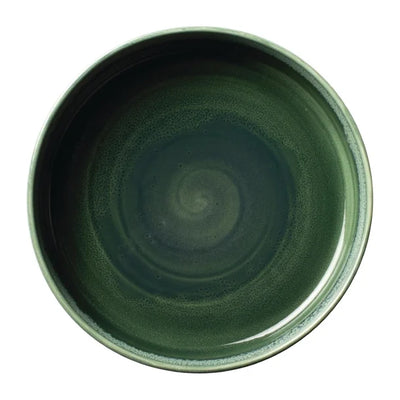 Dark Slate Gray Steelite Aurora Vesuvius Burnt Emerald Round Stacking Trays 203mm (Pack of 12)