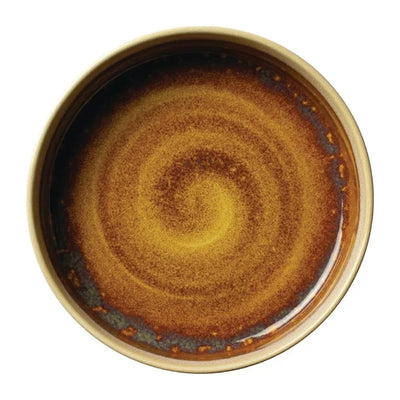 Sienna Steelite Aurora Vesuvius Amber Round Stacking Trays 203mm (Pack of 12)