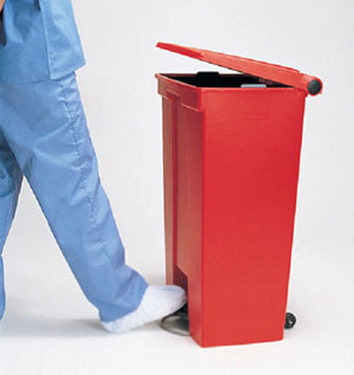 Maroon Rubbermaid Step-On Can Mobile 87L Red