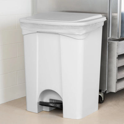 Light Gray Rubbermaid Step-On Can 68L White