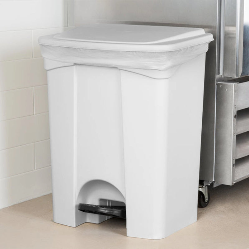 Light Gray Rubbermaid Step-On Can 68L White