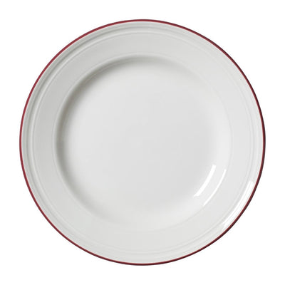 Light Gray Steelite Bead Maroon Band Plates 202mm (Pack of 12)