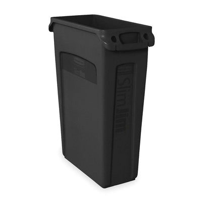 Dark Slate Gray Rubbermaid Slim Jim With Venting Channels 87 L - Black