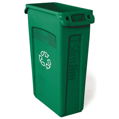 Dark Slate Gray Rubbermaid Slim Jim With Venting Channels 87L - Green