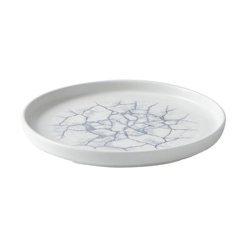Light Gray Churchill Studio Prints Kintsugi Pearl Walled Plates Grey 220mm (Pack of 6)
