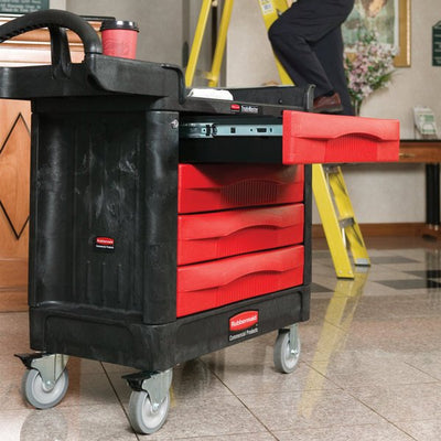 Rosy Brown Rubbermaid Trademaster - 4 Drawer Cart