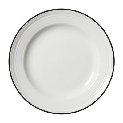 Light Gray Steelite Bead Black Band Plates 165mm (Pack of 12)