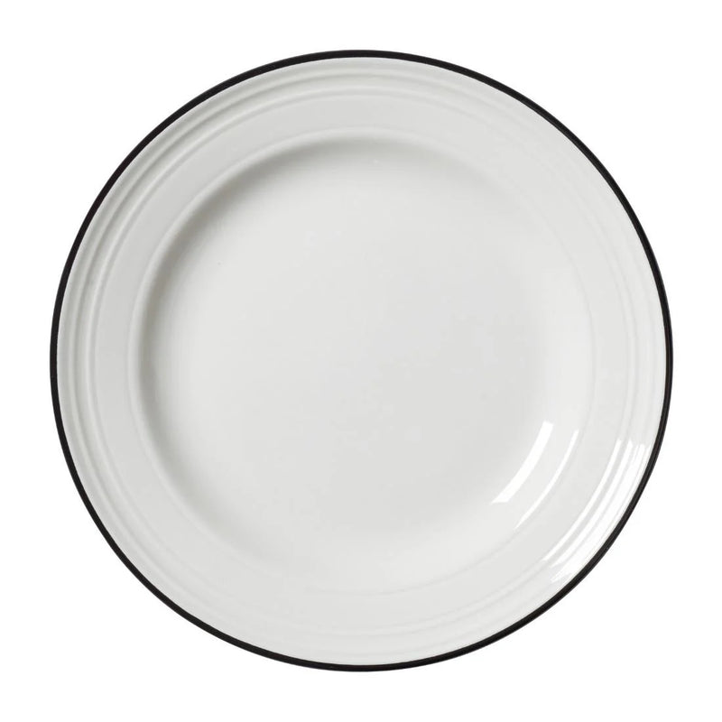 Light Gray Steelite Bead Black Band Plates 165mm (Pack of 12)