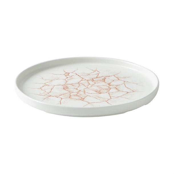 Light Gray Churchill Studio Prints Kintsugi Walled Plates Coral 260mm (Pack of 6)