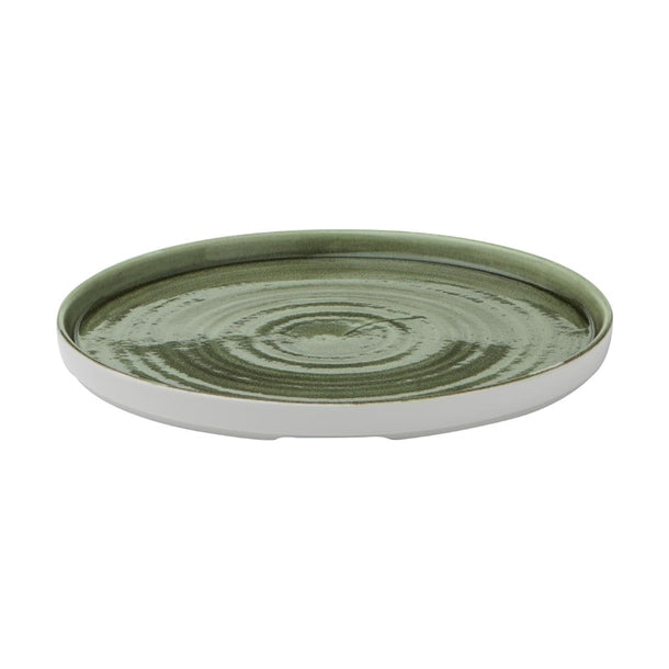 Slate Gray Churchill Stonecast Patina Walled Plates Green 260mm (Pack of 6)