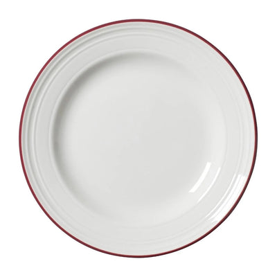 Light Gray Steelite Bead Maroon Band Plates 165mm (Pack of 12)