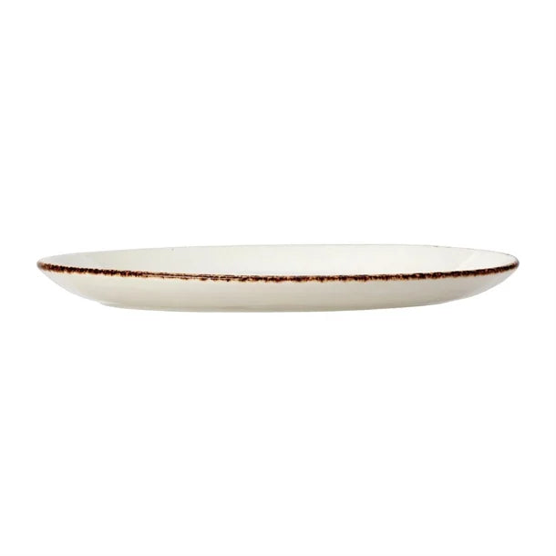 Light Gray Steelite Brown Dapple Oval Coupe Plates 202mm (Pack of 24)
