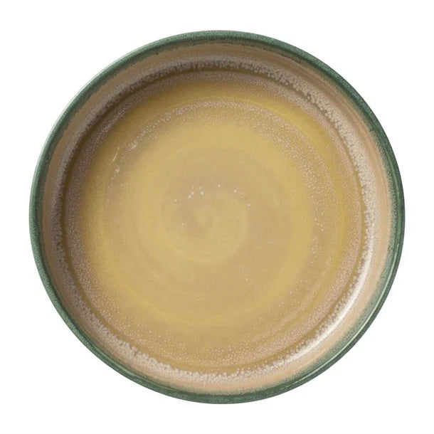 Dark Khaki Steelite Aurora Revolution Jade Round Stacking Trays 202mm (Pack of 12)