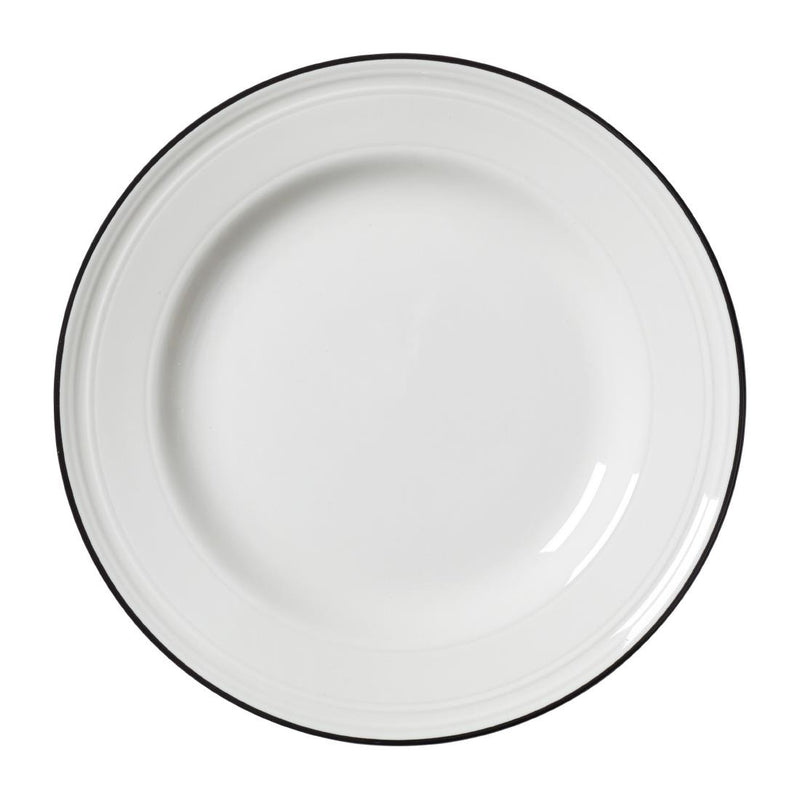 Light Gray Steelite Bead Black Band Plates 203mm (Pack of 12)