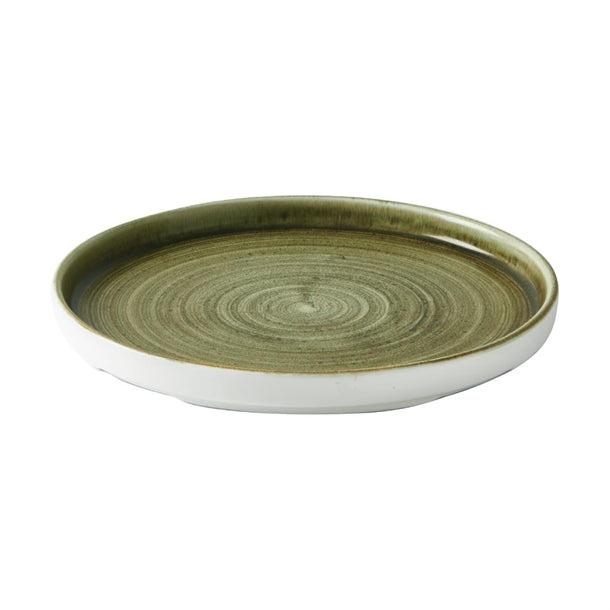 Dim Gray Churchill Stonecast Plume Walled Plates Green 220mm (Pack of 6)