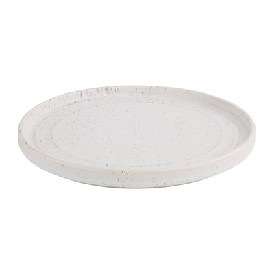 Light Gray Olympia Cavolo White Speckle Flat Round Plate - 220mm (Box 6)