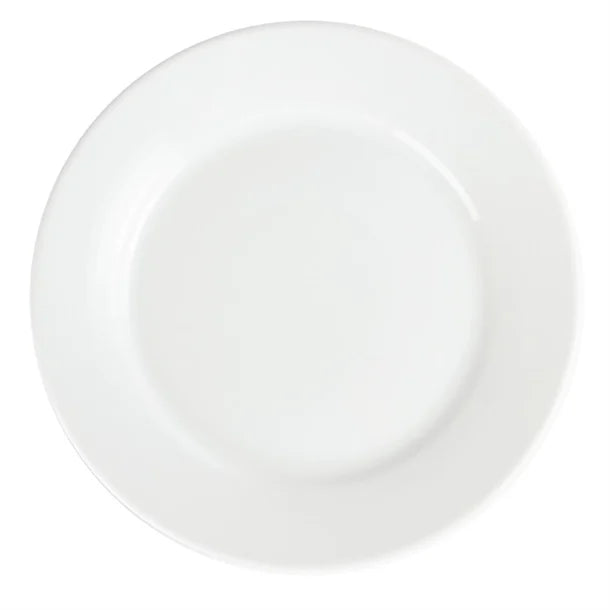 White Smoke Olympia Whiteware Wide Rimmed Plates 250mm (Pack of 12)