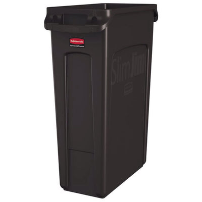 Dark Slate Gray Rubbermaid Slim Jim With Venting Channels 87L - Brown