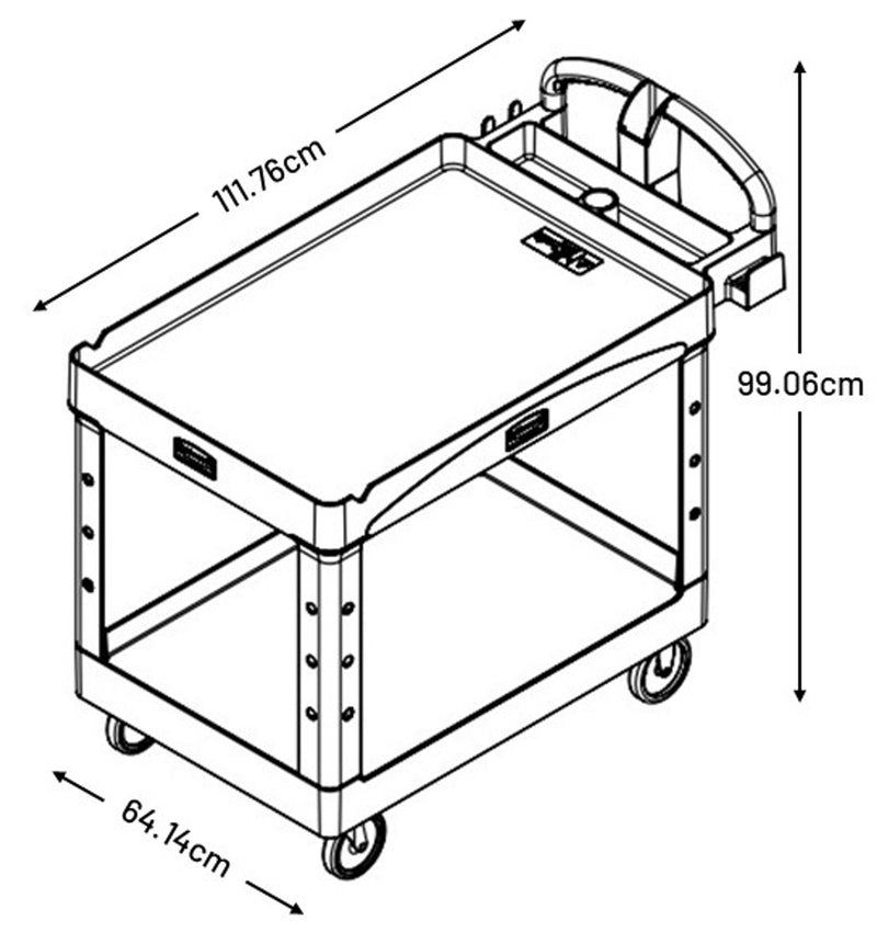 Lavender Rubbermaid Heavy-Duty Cart Lipped Shelf M