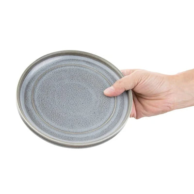Dark Gray Olympia Cavolo Charcoal Dusk Flat Round Plate - 180mm (Box 6)