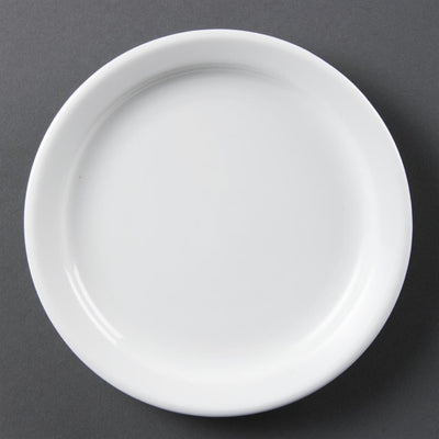 Light Gray Olympia Whiteware Narrow Rimmed Plates 180mm (Pack of 12)