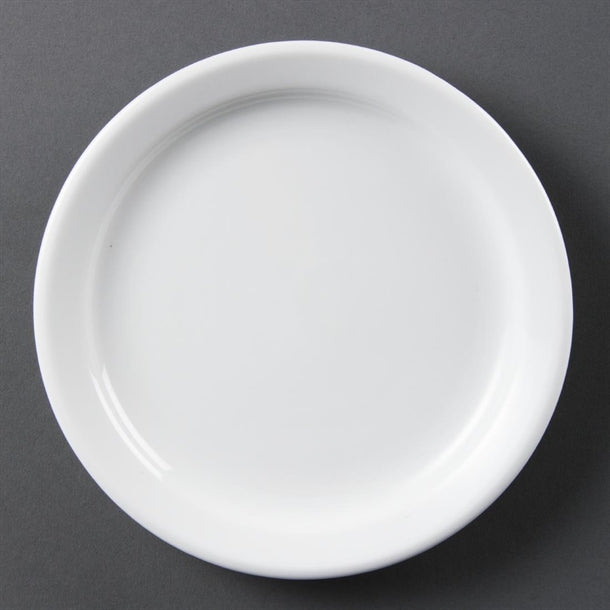 Light Gray Olympia Whiteware Narrow Rimmed Plates 180mm (Pack of 12)