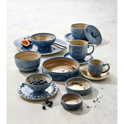 Light Gray Steelite Aurora Revolution Bluestone Round Stacking Trays 165mm (Pack of 12)