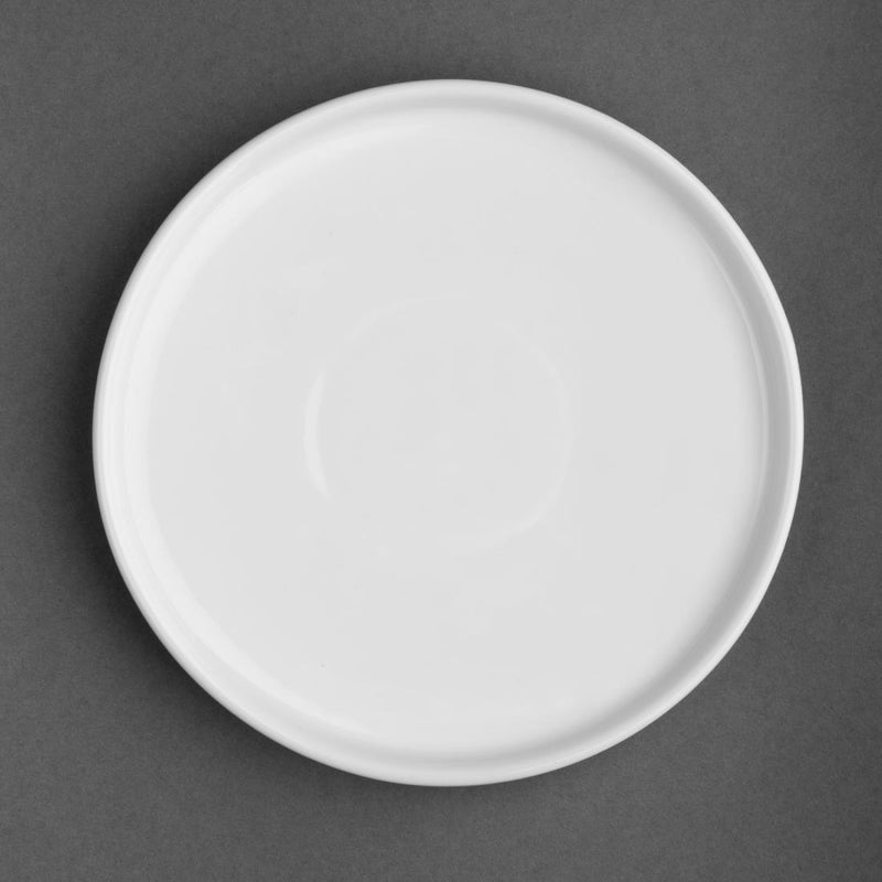 Light Gray Olympia Whiteware Flat Round Plates 150mm (Pack of 6)
