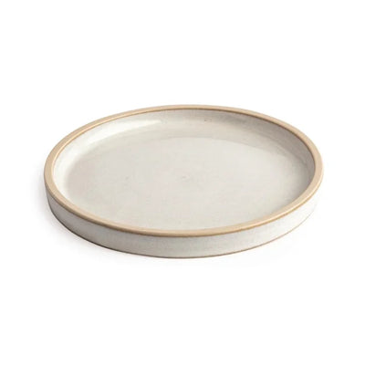 Light Gray Olympia Canvas Flat Round Plate Murano White 180mm (Pack of 6)