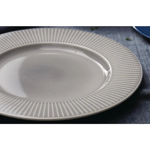 Dark Gray Steelite Willow Mist Gourmet Plates Large Well Grey 285mm (Pack of 6)