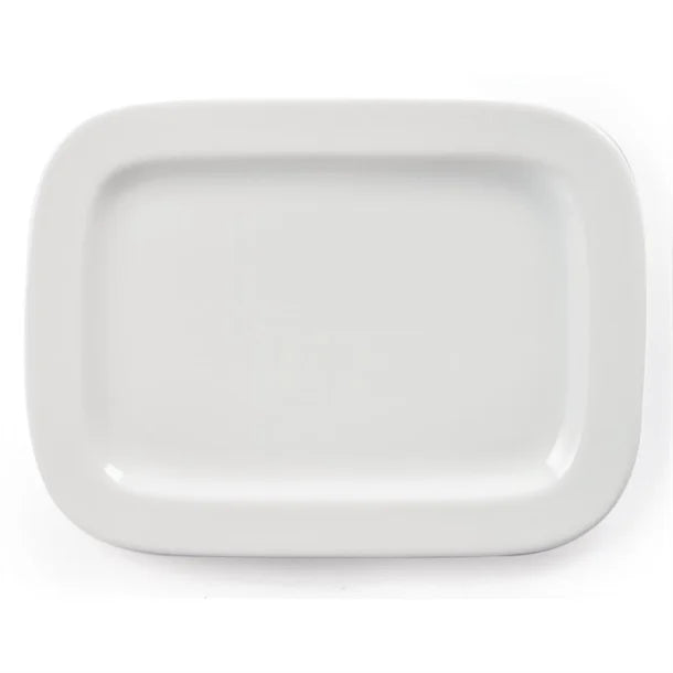 Light Gray Olympia Whiteware Rounded Rectangular Plates 230mm (Pack of 12)