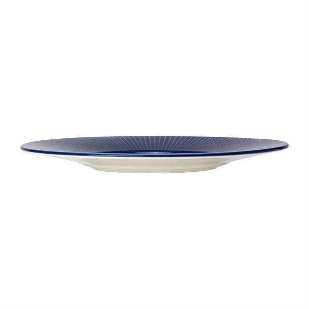Light Slate Gray Steelite Willow Azure Gourmet Plates Medium Well Blue 285mm (Pack of 6)