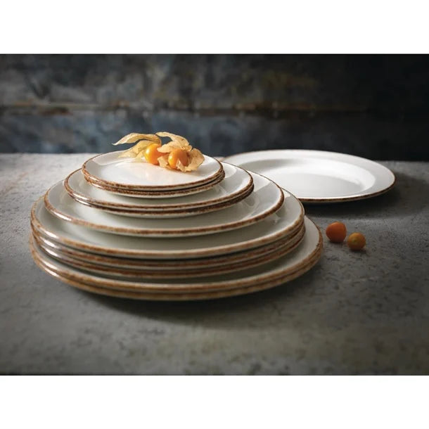 Dark Slate Gray Steelite Brown Dapple Coupe Plates 203mm (Pack of 24)