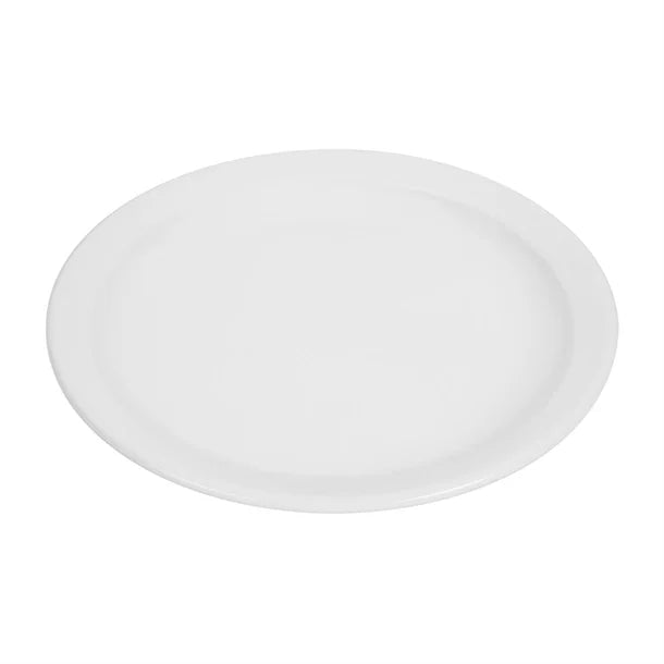White Smoke Olympia Whiteware Narrow Rimmed Plates 250mm (Pack of 12)