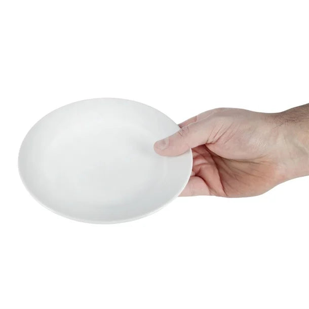 Light Gray Olympia Athena Wide Rimmed Plates 165mm White (Pack of 12)