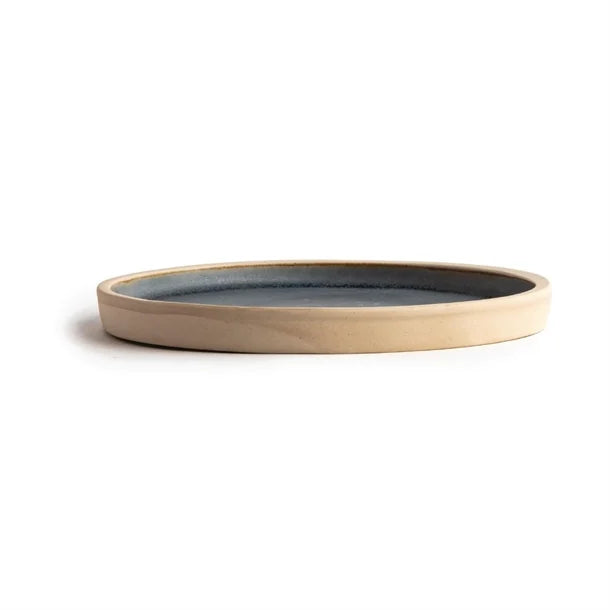 Rosy Brown Olympia Canvas Flat Round Plate Blue Granite 180mm (Pack of 6)