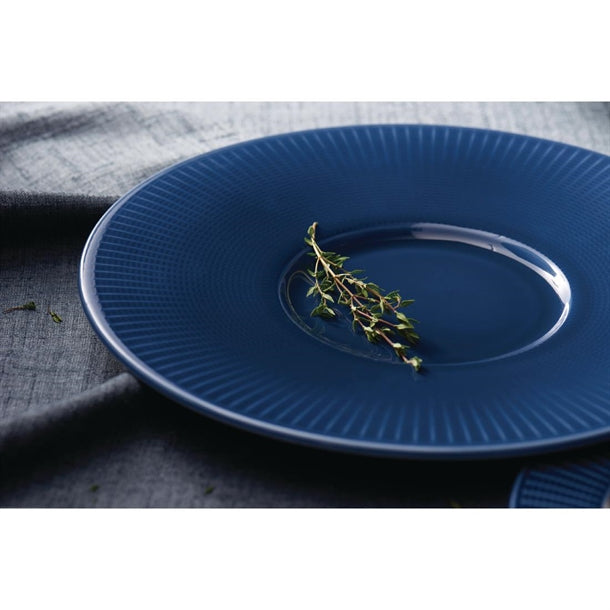 Dark Slate Gray Steelite Willow Azure Gourmet Plates Medium Well Blue 285mm (Pack of 6)
