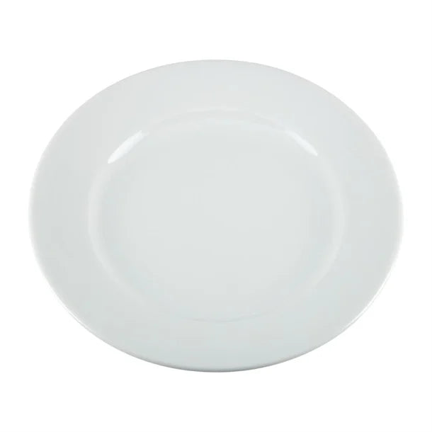Light Gray Olympia Whiteware Wide Rimmed Plates 202mm (Pack of 12)