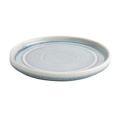 Light Gray Olympia Cavolo Ice Blue Flat Round Plate - 180mm (Box 6)