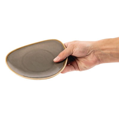 Rosy Brown Olympia Kiln Triangular Side Plate Smoke 165mm (Pack of 6)