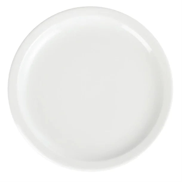 Beige Olympia Whiteware Narrow Rimmed Plates 230mm (Pack of 12)